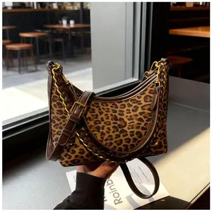 Vora Bags Leopard Print Crossbody Purse, Trendy Vintage Underarm Shoulder Bag for Women, Versatile Travel Tote.