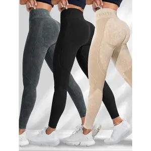 Hijesse Women's Solid High Waist Sports Leggings, Sporty High Stretch Leggings, Ladies Sportswear, Workout Leggings, Gym Clothing, Fitness Yoga Pants, Activewear, Yoga Jogger Pants, Athleisure Fitness Leggings, Gym Sportswear Bottoms