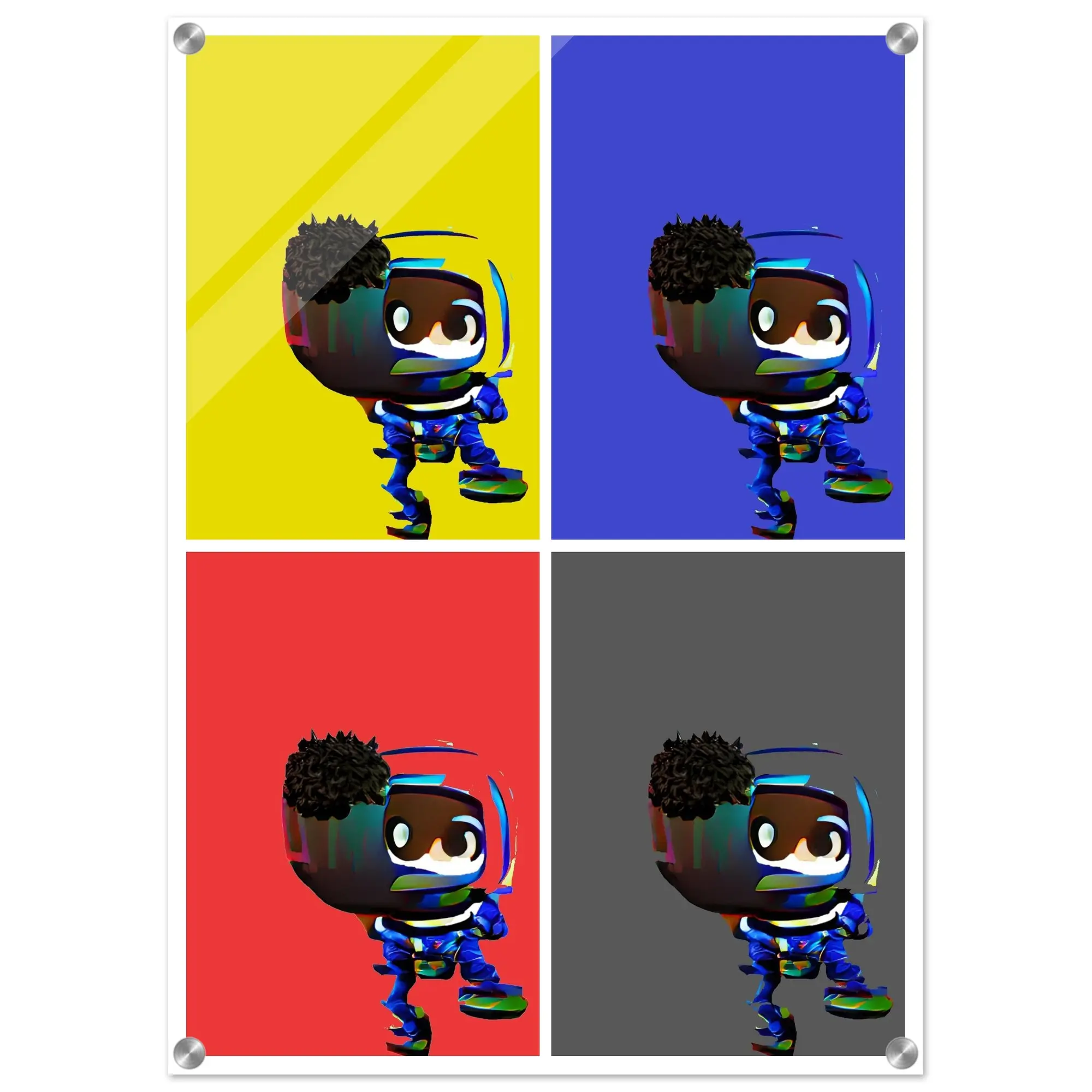 4 Little Astronauts Acrylic Wall Art Print, 50x70 cm/20x28 in, Home Decor Hanging Poster