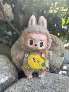 Cute Fruit Overall  compatible w/ Labubu plush 17cm - Lemon Suspender Trousers Clothes (NO DOLL)
