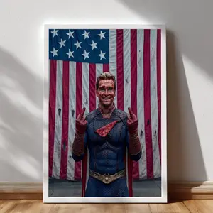 Homelander Power Pose Poster, Superhero Wall Art, The Boys Series Fans Collectible, Movie-Inspired Collector Poster