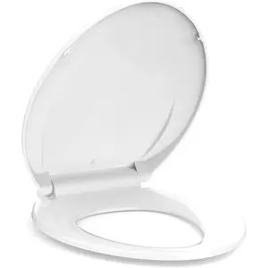 Toilet Seat Elongated,Toilet Seat with Quick-Release And Quick-Attach, Plastic Toilet Seat with Soft Close,Easy Install and Clean - White