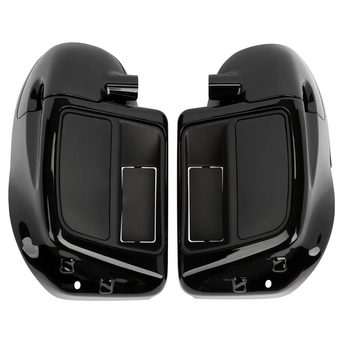 Vivid Black Rushmore Style Lower Vented Fairings for Harley® Touring '94-'25