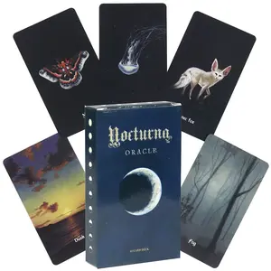 Night Moon Oracle Cards Set, 48 Tarot Cards for Beginners, Deep Insight, Insightful Guidance & Profound Clarity, Personal Growth, Ideal for Parties & Gifts, English Message Cards