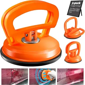 Dent Puller,Dent Removal Kit,3 Pack Car Dent Puller Kit Handle Lifter,Powerful Car Dent Remover,Dent Popper,Dent Fixer,Suction Cup Dent Puller and Paintless Dent Repair Kit for Car 3pcs (Orange)