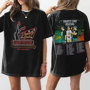 Vintage #Treatyy Oak Revival 2 Side Graphic Tee, Rock Country Band Concert Tour 2025 Sweatshirt, #TreatyOakRevivall 90s Music Graphic Nashville Cloud Tee Comfort Hoodie, Gift for him, Gift for her