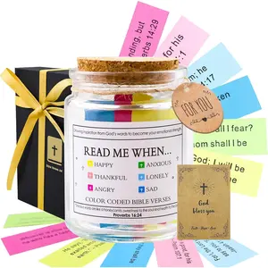 Verse Jar - 108 Daily Scripture Cards for Encouragement, Christian Gifts for Women & Men, Birthday, Christmas and Graduation Gifts, Prayer Jar for Inspiration, Religious Decor and  Studies