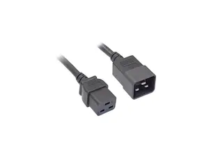 Nippon Labs 14 AWG IEC320 C20 to C19 Universal Jumper Power Cord, SJT, 15A/250V, IEC-60320-C20 to IEC-60320-C19, Black 8ft. Power Cable