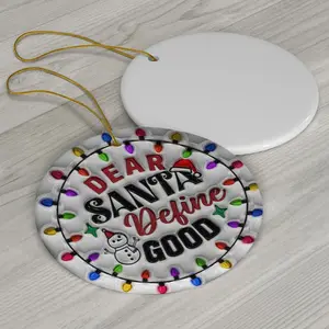 3D Inflated Dear Santa Define Good Ornament, Personalized Ornaments For Christmas, Puffy Christmas Round, Christmas Decorations Indoor, Christmas Birthday Gifts For Boyfriend