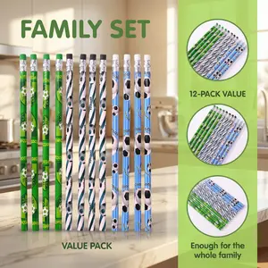 12pcs 2026 World Cup Soccer Theme Pencils with Erasers, Student Stationery Set, Value Pack, Perfect for School Supplies, Fun and Educational Writing Tools, Football Pencil