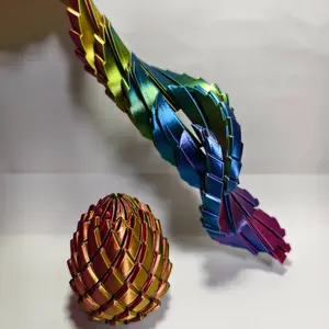 3D Printed Spiral Slime Dragon Scale Egg Twistable Stress Relief Toy, Deformable Finger Plaything, Decorative Ornament