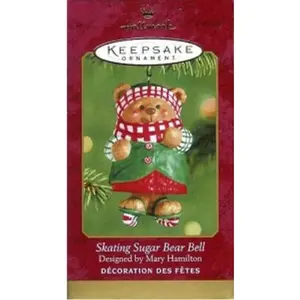 Skating Sugar Bear Bell - Hallmark Keepsake Ornament 2001