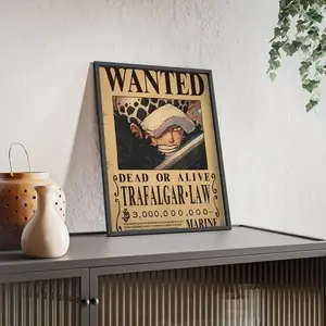 Trafalgar Law Wanted Poster, One Piece Wanted, One Piece Bounty Posters, Law Canvas Wall Art, Manga Print Poster, Wanted Law