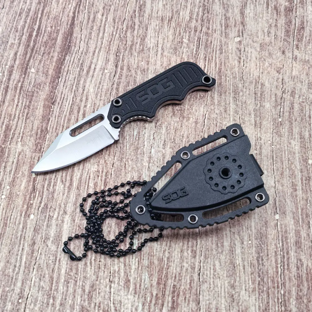 Fixed Blade EDC Knife for Adults - G10 Handle Lightweight Compact Shape Mini Sized Multi-Use Outdoor Accessory with ABS Sheath, Ideal for Carving, Fighting