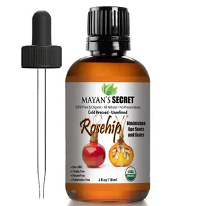 Mayan's Secret Rosehip Seed Oil USDA Certified Organic, Cold Pressed, Unrefined - Essential Body Oil for Face, Nails, Hair, Skin Body Care Pack