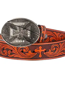 Cross Pendant Fashion Multi-Functional Carved Belt for Men, Punk Style Animal Pattern, All Seasons Accessory with Knife Attachment