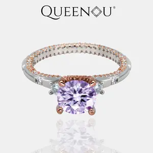 【295】New Year Promo Purple Synthetic Moissanite Luxurious Ring– Elegant and Unique Choice for Special Occasions or Modern Wear