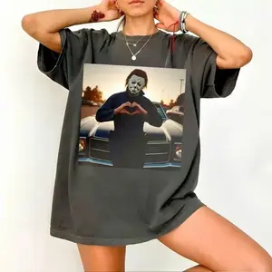 Retro 90s Michael Meyers  Halloween Heart Hands Shirt, Michael Meyers Shirt, Horror Movie Shirt, Myers Thriller Friday the 13th Horror