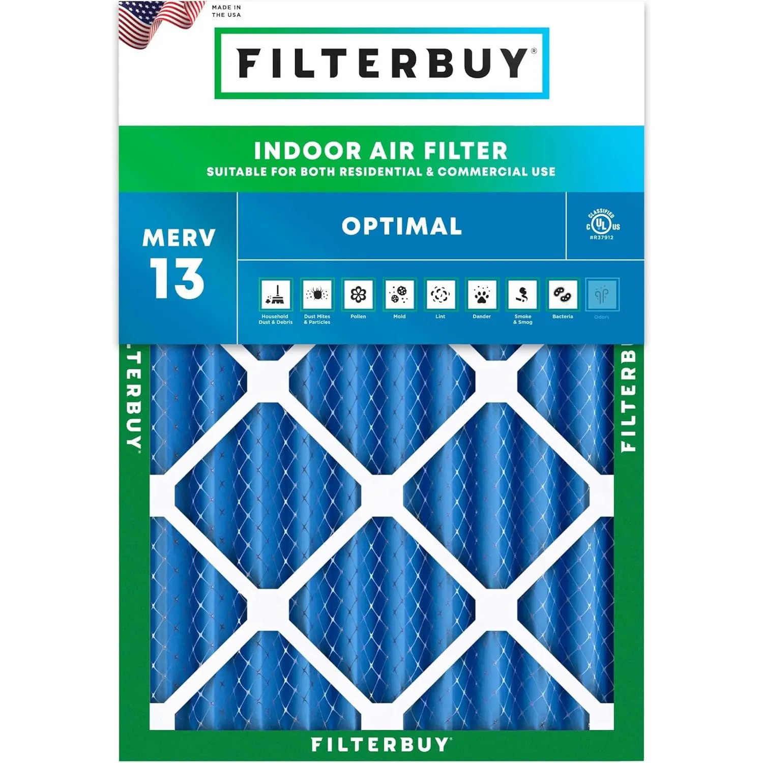Filterbuy 24x28x4 Air Filter (1-Pack), Pleated MERV 13 Optimal Defense HVAC AC Furnace Air Filters (Actual Size: 23.50 x 27.50 x 3.75 Inches)