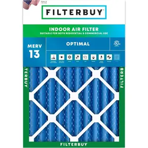 Filterbuy 16x20x4 Air Filter (1-Pack), Pleated MERV 13 Optimal Defense HVAC AC Furnace Air Filters (Actual Size: 15.50 x 19.50 x 3.63 Inches)