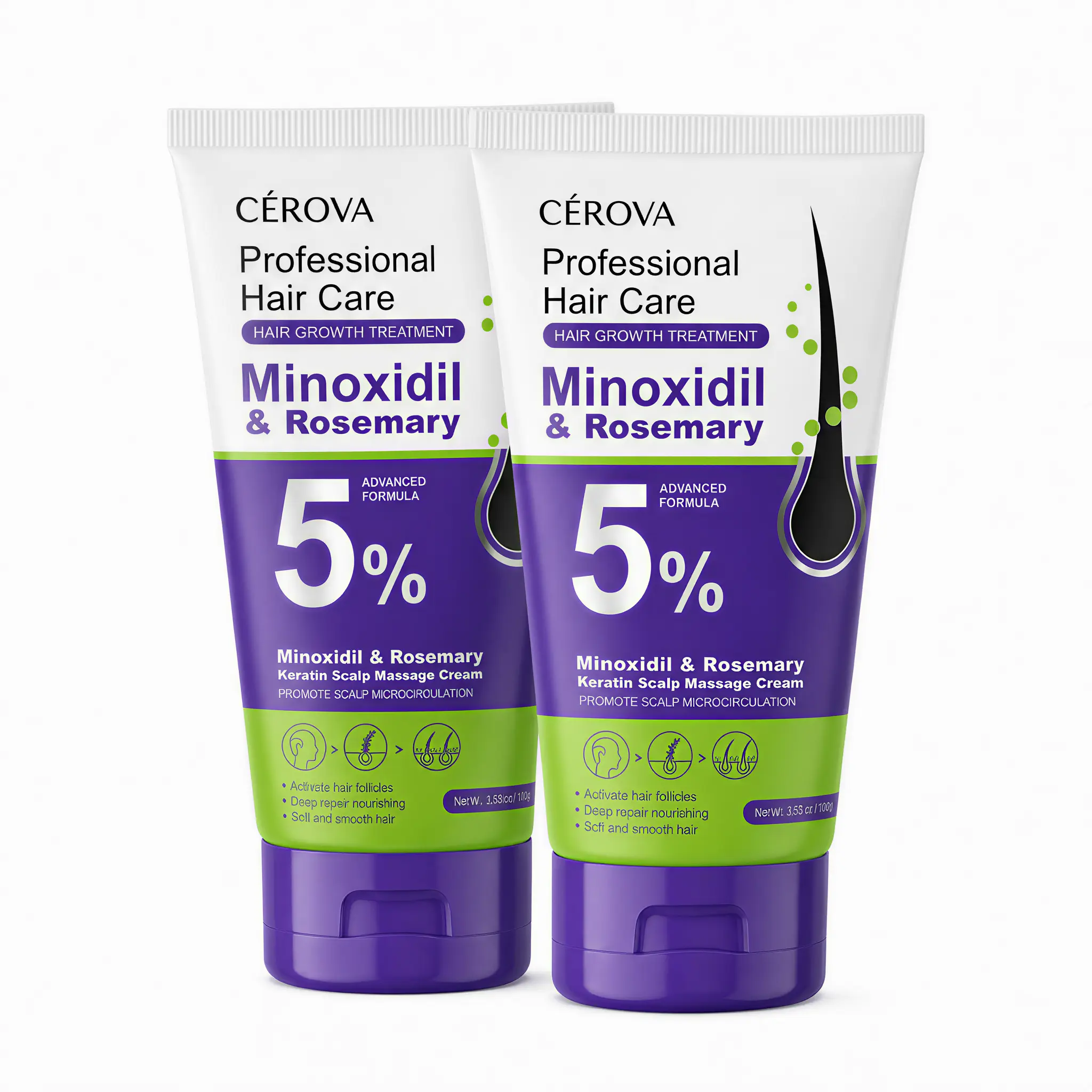 CEROVA 5% Minoxidil & Rosemary Hair Regrowth Foam - Anti-Thinning Hair Loss Scalp Treatment with Keto Ginger Extract, Keratin, Botanical Extracts - Balding Solutions, Body-Safe Haircare Product, Hair Growth Stimulator, Rosemary Scalp Tonic