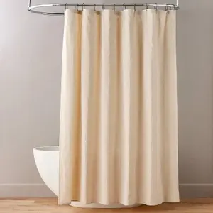 Hearth & Hand Magnolia Windowpane Crinkle Cotton Shower Curtain 72"x72", Beige