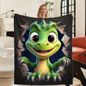 Green Dragon Bedspread Bedding Set with Sharp Claws Expressive Eyes Soft Flannel Fabric All Season Comforter Room Decor Bed Cover Dragon Decor for Bedroom Fun Dragon Room Decor