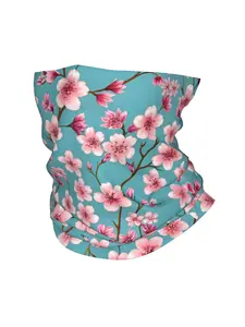 Cherry Blossom Bandana Mask Neck Gaiter - Thin Multi-Functional Face Cover, Headband & Scarf Wrap with Pattern, Lightweight for Outdoor, Streetwear - for Asian Style