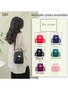 Fashion Versatile Solid Color Zip Crossbody Bag, Sling Bag, Zippered Sling Bag, Shoulder Backpack, Handbag, Storage Bag, Coin Purse, Fashionable Crossbody Bag, Adjustable Strap Bag, Perfect Gift for Women