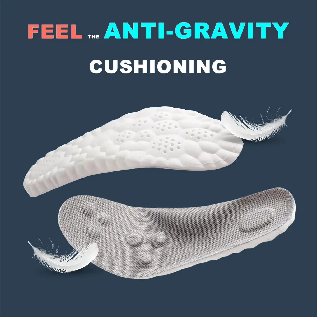 4D Insoles - Super Soft, Ultra Comfort Insoles for Foot & Joint Support, Acupoint Massage Insole for Footwear - Bedroom