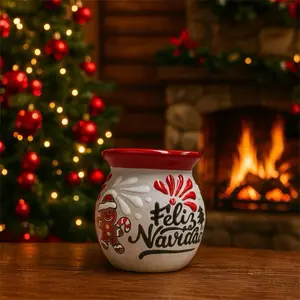 HandPainted “Feliz Navidad” Christmas Talavera Mug & Gingerbread Design