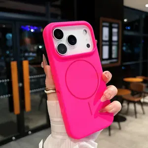 TUYU Suitable for iPhone17ProMax silicone magnetic mobile phone case shockproof original machine feel with camera button protection boutique magnetic mobile phone case 17promaxcase Protector Cover