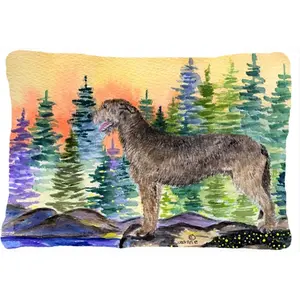 212 MAIN Handmade Irish Wolfhound Canine Motif Decorative Pillow, 12x16 in Polyester Fabric, Mildew-Proof Indoor/Outdoor Furniture Accessory for Outdoor Sofas