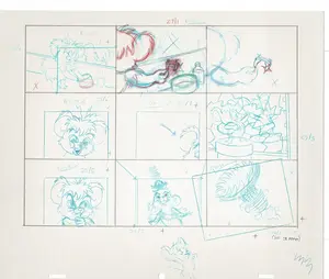 Tom & Jerry Kids Storyboard Hand-drawn Animation Hanna Barbera Babet 1992 S1-015