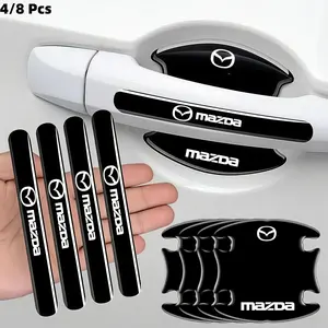 4/8 Pcs Car Door Handle Stickers, Sticker Decals, Scratch-Resistant Door Bowl Protection, Mazda Compatible, Auto Accessories, Prevent Scratches and Dents