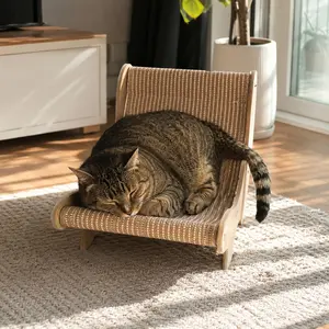 Durable Cat Scratching Post, Scratcher Board, Recycled Wood & Mdf Material, Pet Bed & Toy Combo, Self-Cleaning & Stress Relief for Cats