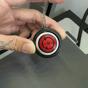 Sharigan inspired rotating keychain