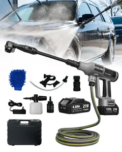 Cordless Pressure Washer 1080PSI Portable High-Pressure for Car Wash Outdoor Cleaning, 6-in-1 Adjustable Nozzle,2 Batteries & Adaptor Included Tool Box foam cannon Handheld Spray Kit