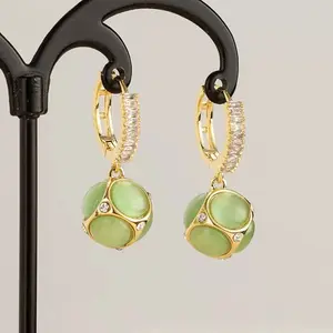 LisiZen Cat Eye Waterdrop Hoop Earrings for Women, Luxury Minimalist Design, Elegant Chic Statement Jewelry 2025 DZEH2417