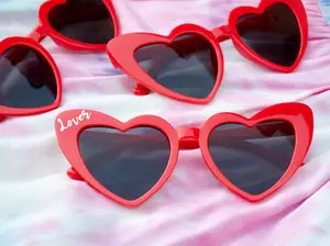Custom Red Heart Bachelorette Party Sunglasses