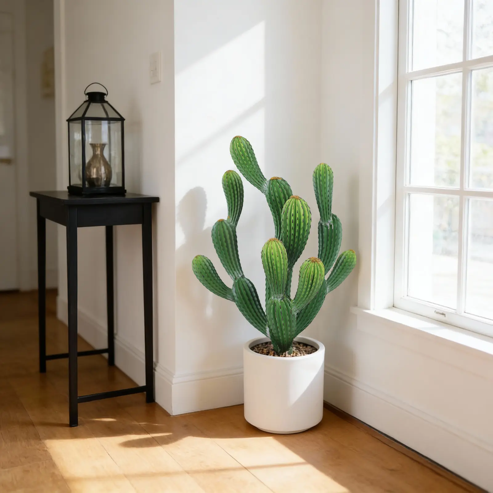 Large EVA Artificial Cactus in Plastic Pot - 47 x 41 x 82 cm Realistic Fake Desert Plant Decor, 1 Pc