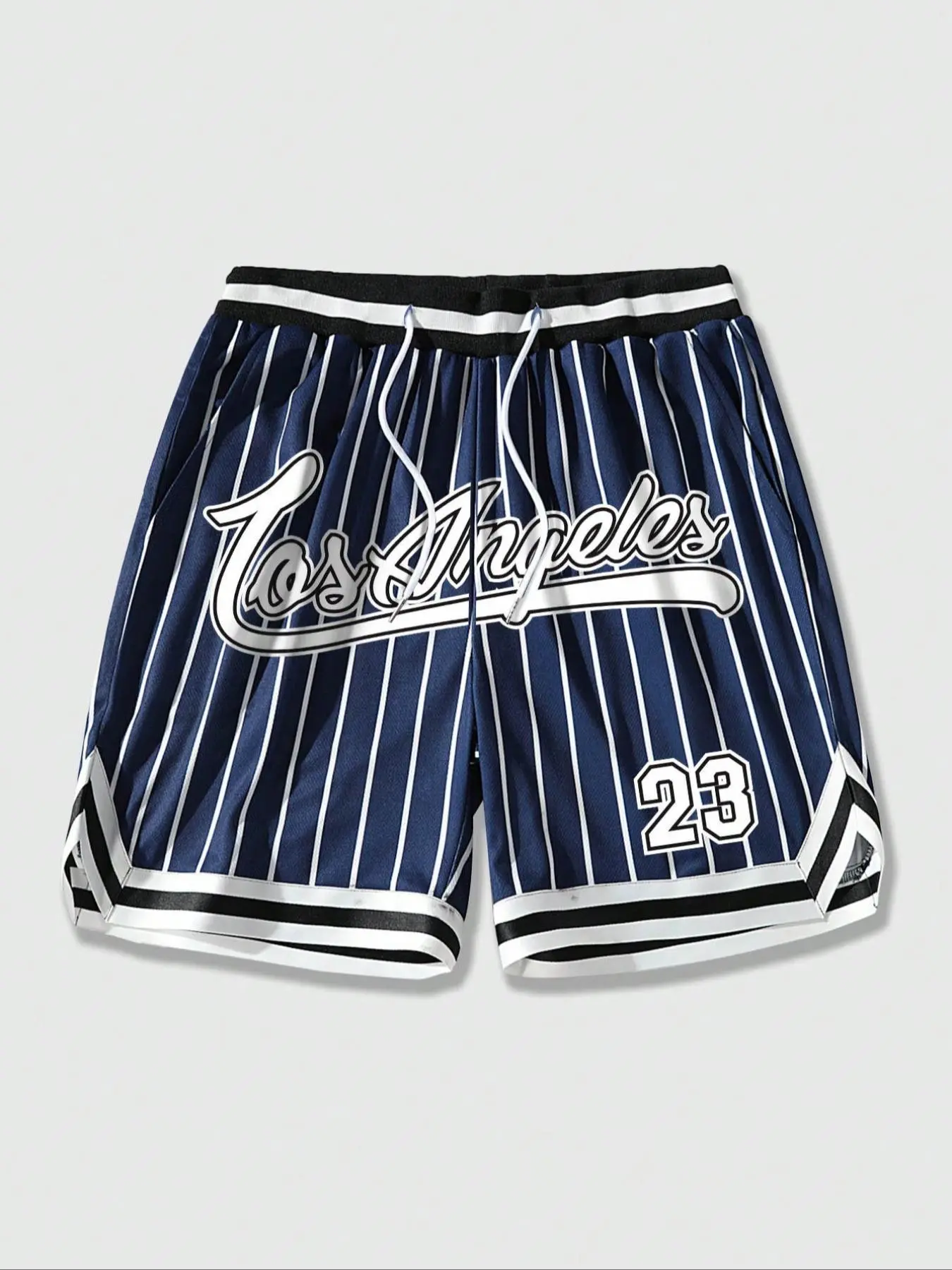 Men's Regular Fit Number Print Striped Trim Shorts, Casual Breathable Comfortable Shorts for Summer, Men's Bottoms for Daily Wear, Letter Print Shorts, Casual Graphic Shorts