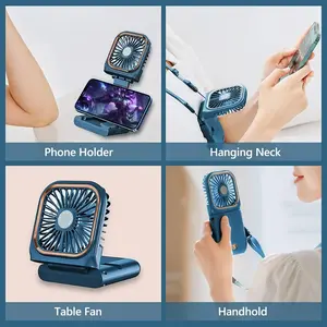 Handheld rechargeable fan, portable battery-powered fan, with LED display, mini and compact foldable fan, with power bank, 3000mAh travel portable fan, suitable for girls, women, and children