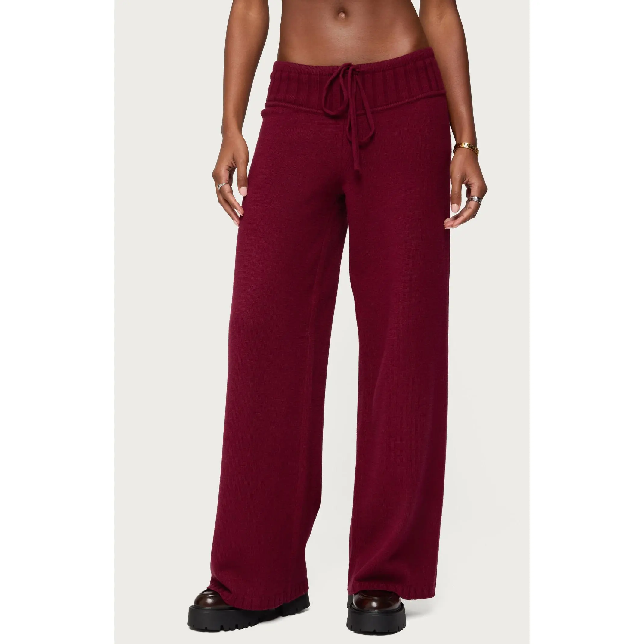Edikted Women's Russell Straight Leg Knit Pants