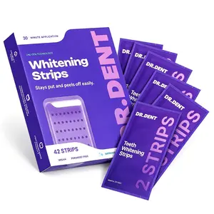 [Stock up]DR.DENT Purple Teeth Whitening Strips - 7/21 Whitening Sessions - Non Sensitive Teeth Whitening - Peroxide-Free