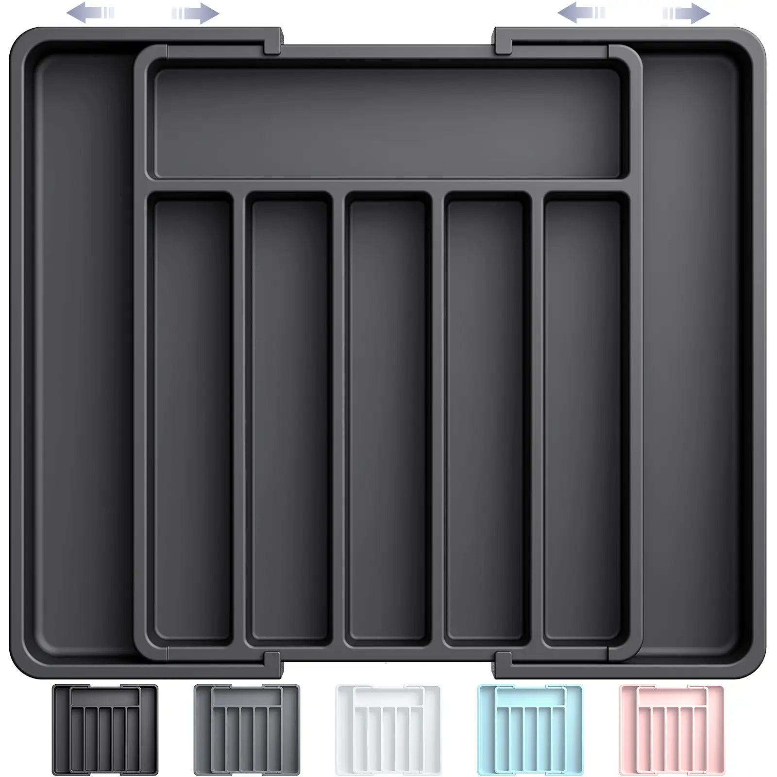 Expandable Cutlery Organizer - Adjustable Kitchen Drawer Utensil Tray, Cutlery Storage Box for Silverware Organization