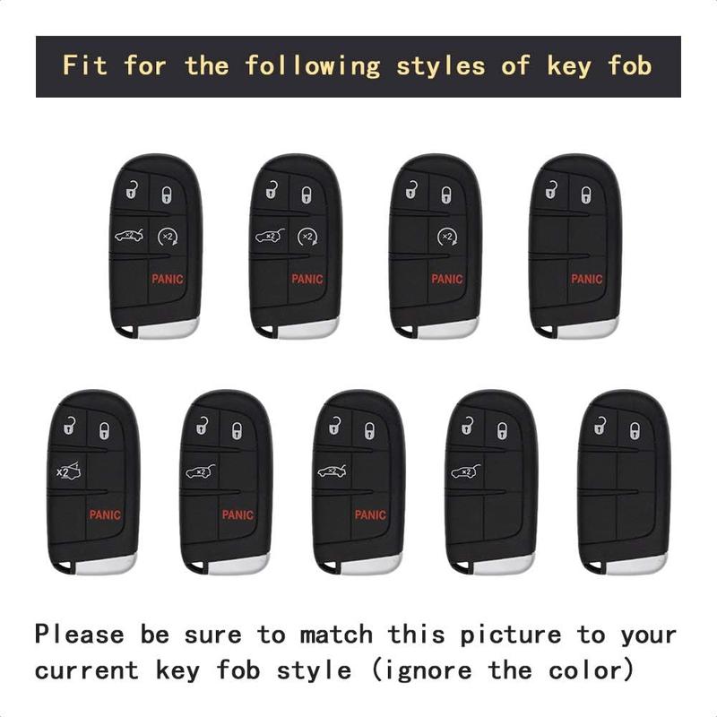 Smart Key Fob Case Compatible with Chrysler 200 300 Dodge Challenger Charger Dart Jeep Cherokee Compass Grand Cherokee SRT Hellcat 2 3 4 5 Button Keyless Entry Remote Cover Carbon Fiber