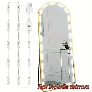 USB Powered LED Touch Sensor Mirror Light, 1 Count Dimmable 42 LED Vanity Mirror Strip Light for Bathroom, Bedroom Home Lighting (without Mirror) LED Lit Mirror