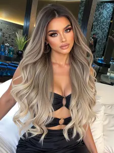 Topshe Wavy Wig, Heat Resistant Balayage, 26 Inches, Natural Look, Versatile for Daily Wear, Graduation, Travel, Holidays