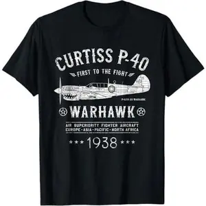 P-40 Warhawk Flying Tiger's Fighter Plane | P40 Shark Mouth T-Shirt